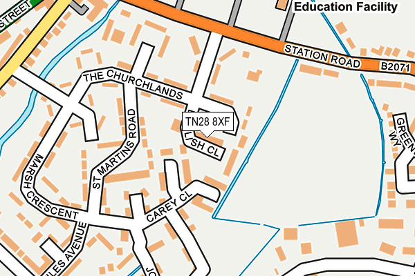 TN28 8XF map - OS OpenMap – Local (Ordnance Survey)