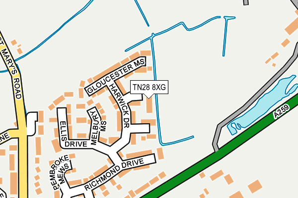 TN28 8XG map - OS OpenMap – Local (Ordnance Survey)