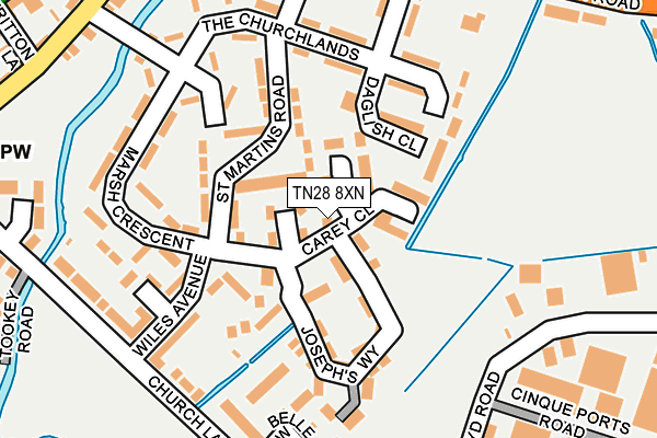 TN28 8XN map - OS OpenMap – Local (Ordnance Survey)