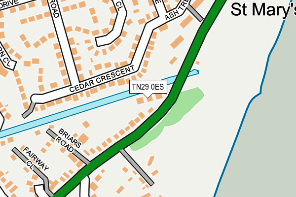 TN29 0ES map - OS OpenMap – Local (Ordnance Survey)