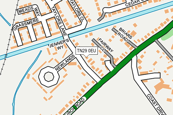 TN29 0EU map - OS OpenMap – Local (Ordnance Survey)