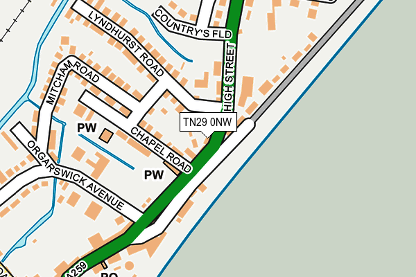 TN29 0NW map - OS OpenMap – Local (Ordnance Survey)