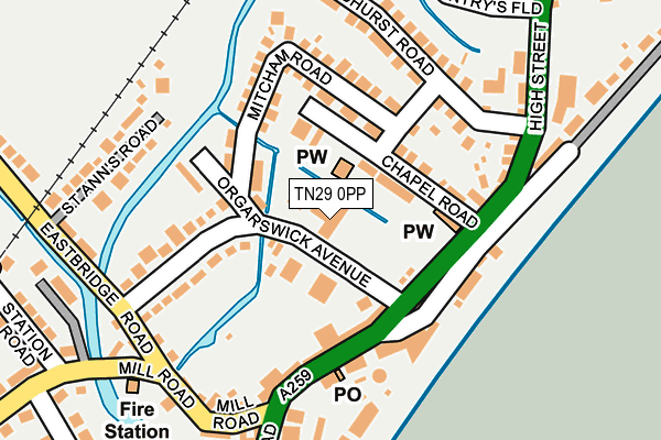 TN29 0PP map - OS OpenMap – Local (Ordnance Survey)