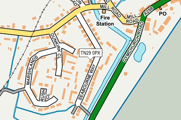 TN29 0PX map - OS OpenMap – Local (Ordnance Survey)