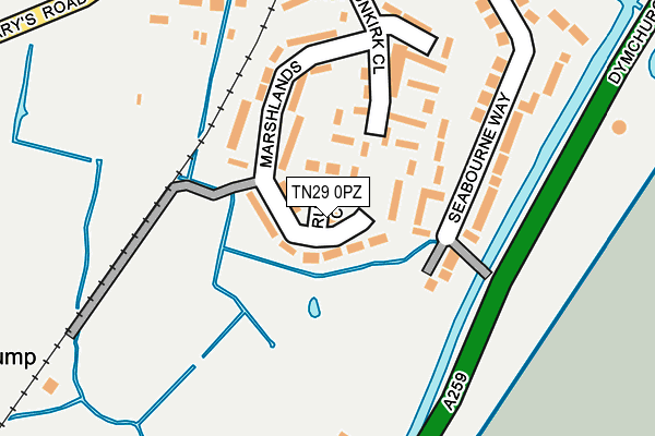 TN29 0PZ map - OS OpenMap – Local (Ordnance Survey)