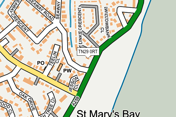 TN29 0RT map - OS OpenMap – Local (Ordnance Survey)