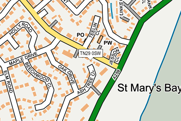 TN29 0SW map - OS OpenMap – Local (Ordnance Survey)