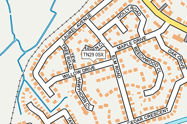 TN29 0SX map - OS OpenMap – Local (Ordnance Survey)
