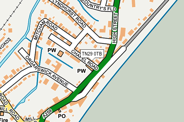 TN29 0TB map - OS OpenMap – Local (Ordnance Survey)