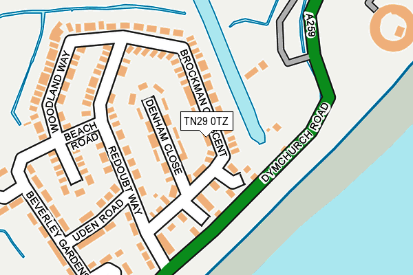 TN29 0TZ map - OS OpenMap – Local (Ordnance Survey)