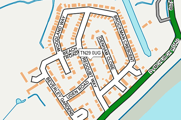 TN29 0UG map - OS OpenMap – Local (Ordnance Survey)