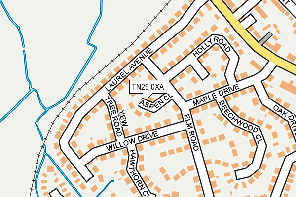 TN29 0XA map - OS OpenMap – Local (Ordnance Survey)