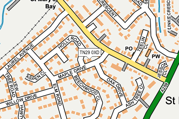 TN29 0XD map - OS OpenMap – Local (Ordnance Survey)