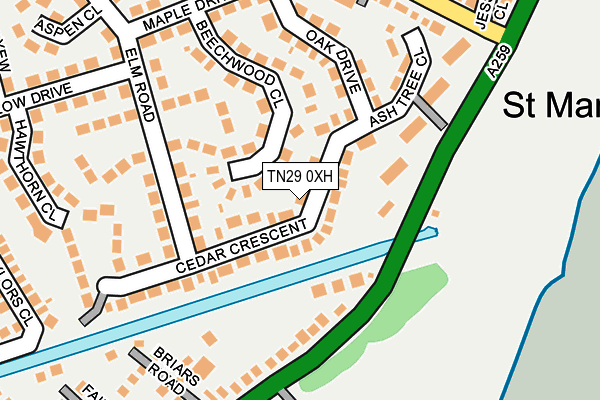TN29 0XH map - OS OpenMap – Local (Ordnance Survey)