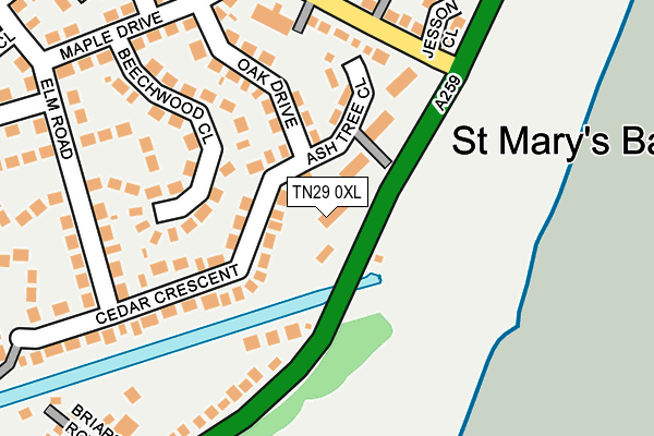 TN29 0XL map - OS OpenMap – Local (Ordnance Survey)