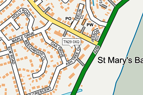 TN29 0XQ map - OS OpenMap – Local (Ordnance Survey)