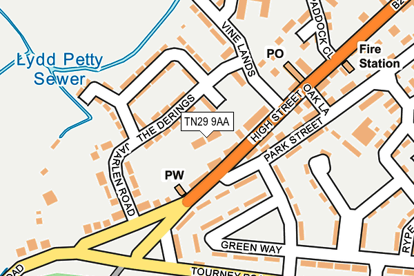 TN29 9AA map - OS OpenMap – Local (Ordnance Survey)
