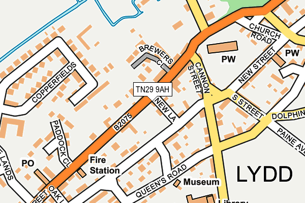 TN29 9AH map - OS OpenMap – Local (Ordnance Survey)