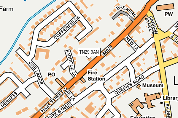 TN29 9AN map - OS OpenMap – Local (Ordnance Survey)