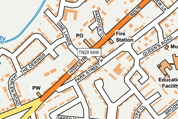 TN29 9AW map - OS OpenMap – Local (Ordnance Survey)