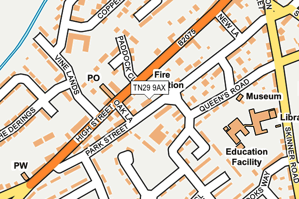 TN29 9AX map - OS OpenMap – Local (Ordnance Survey)