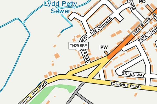 TN29 9BE map - OS OpenMap – Local (Ordnance Survey)