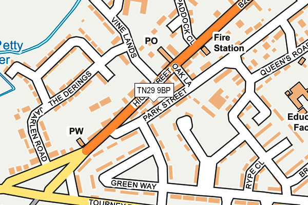 TN29 9BP map - OS OpenMap – Local (Ordnance Survey)