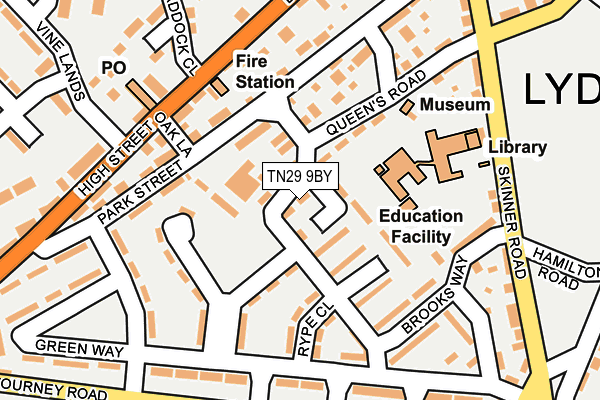 TN29 9BY map - OS OpenMap – Local (Ordnance Survey)