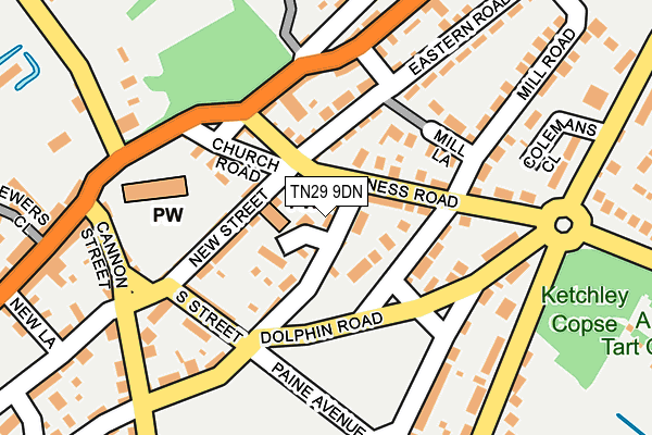 TN29 9DN map - OS OpenMap – Local (Ordnance Survey)
