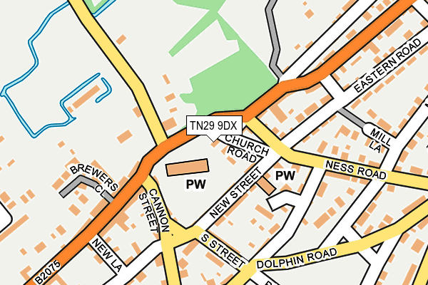TN29 9DX map - OS OpenMap – Local (Ordnance Survey)