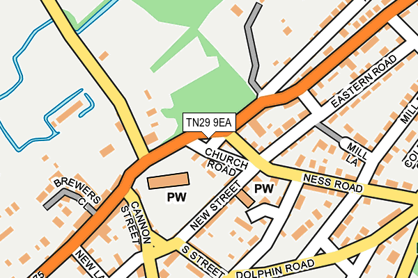 TN29 9EA map - OS OpenMap – Local (Ordnance Survey)