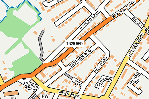 TN29 9ED map - OS OpenMap – Local (Ordnance Survey)