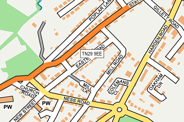 TN29 9EE map - OS OpenMap – Local (Ordnance Survey)
