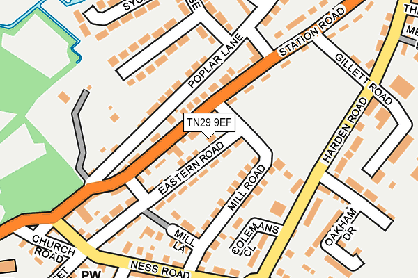 TN29 9EF map - OS OpenMap – Local (Ordnance Survey)