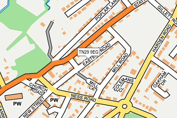 TN29 9EG map - OS OpenMap – Local (Ordnance Survey)