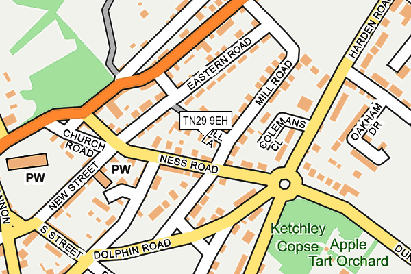 TN29 9EH map - OS OpenMap – Local (Ordnance Survey)