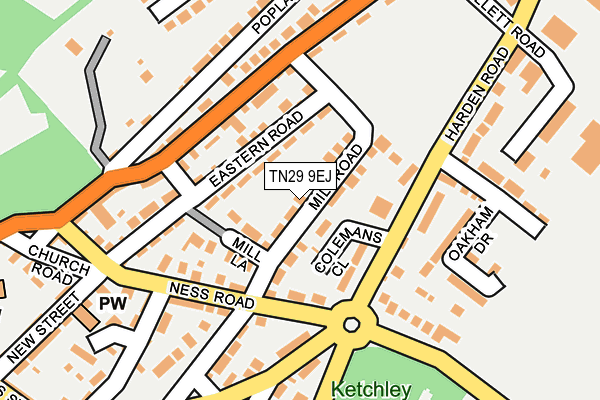 TN29 9EJ map - OS OpenMap – Local (Ordnance Survey)