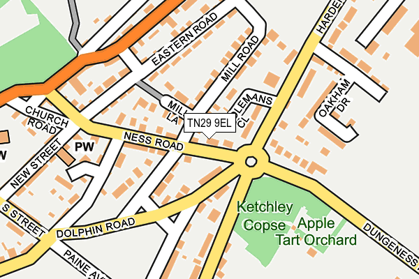TN29 9EL map - OS OpenMap – Local (Ordnance Survey)
