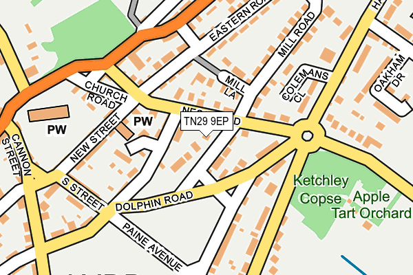 TN29 9EP map - OS OpenMap – Local (Ordnance Survey)