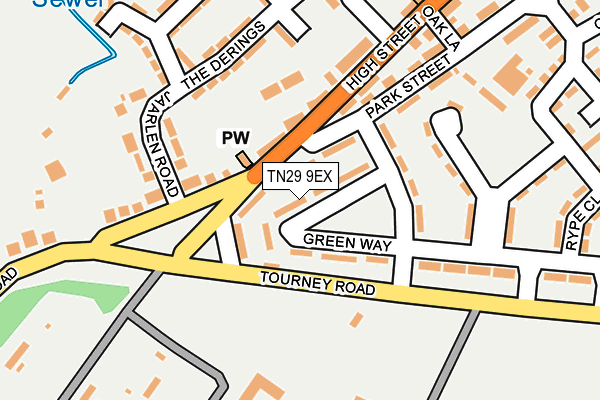 TN29 9EX map - OS OpenMap – Local (Ordnance Survey)