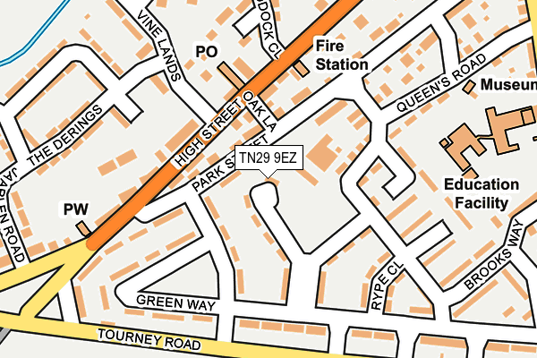 TN29 9EZ map - OS OpenMap – Local (Ordnance Survey)