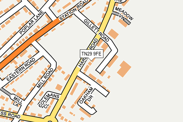 TN29 9FE map - OS OpenMap – Local (Ordnance Survey)