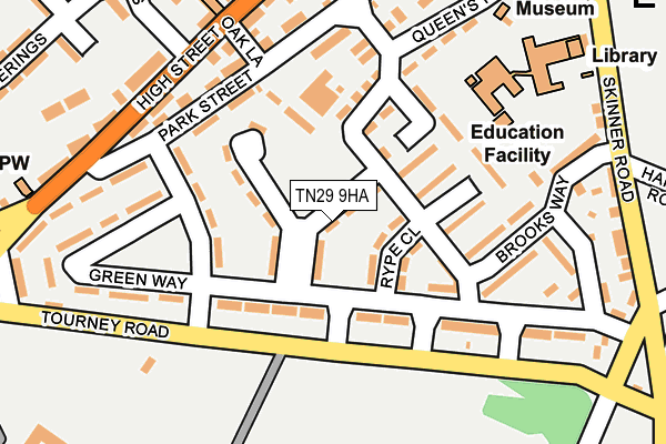 TN29 9HA map - OS OpenMap – Local (Ordnance Survey)