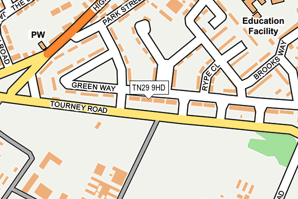 TN29 9HD map - OS OpenMap – Local (Ordnance Survey)