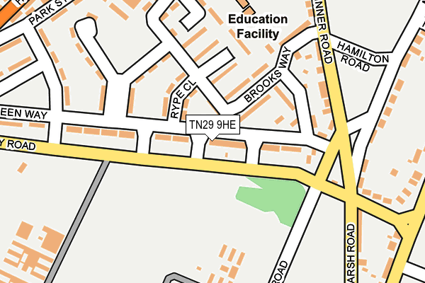 TN29 9HE map - OS OpenMap – Local (Ordnance Survey)
