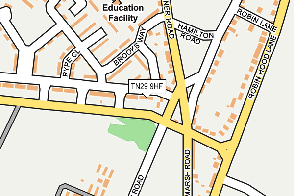 TN29 9HF map - OS OpenMap – Local (Ordnance Survey)