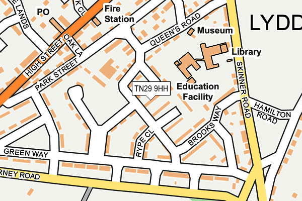 TN29 9HH map - OS OpenMap – Local (Ordnance Survey)