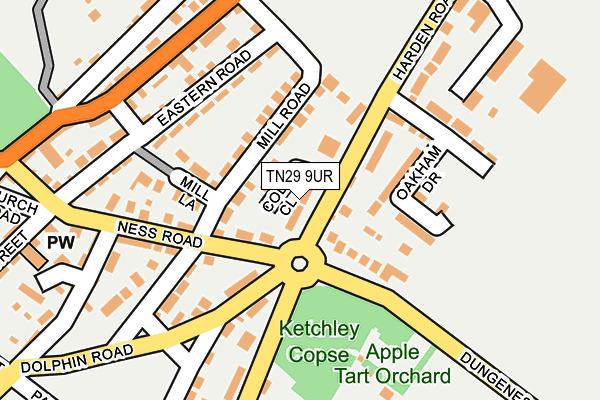 TN29 9UR map - OS OpenMap – Local (Ordnance Survey)