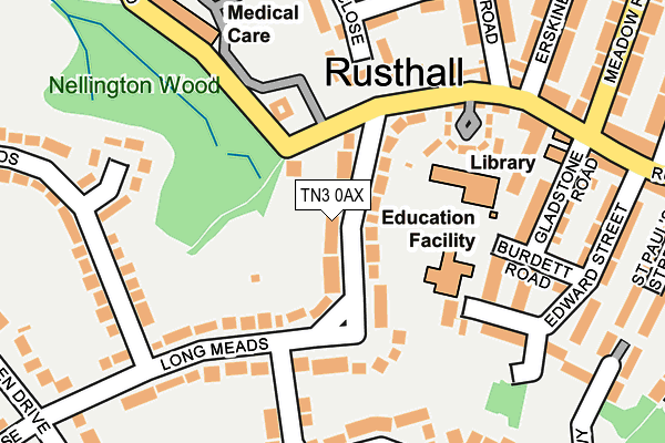 TN3 0AX map - OS OpenMap – Local (Ordnance Survey)