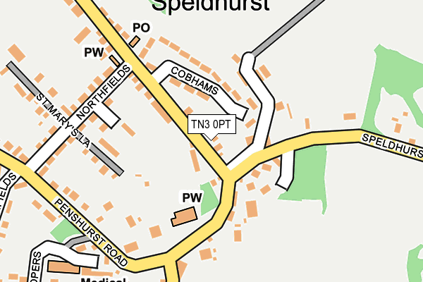 TN3 0PT map - OS OpenMap – Local (Ordnance Survey)